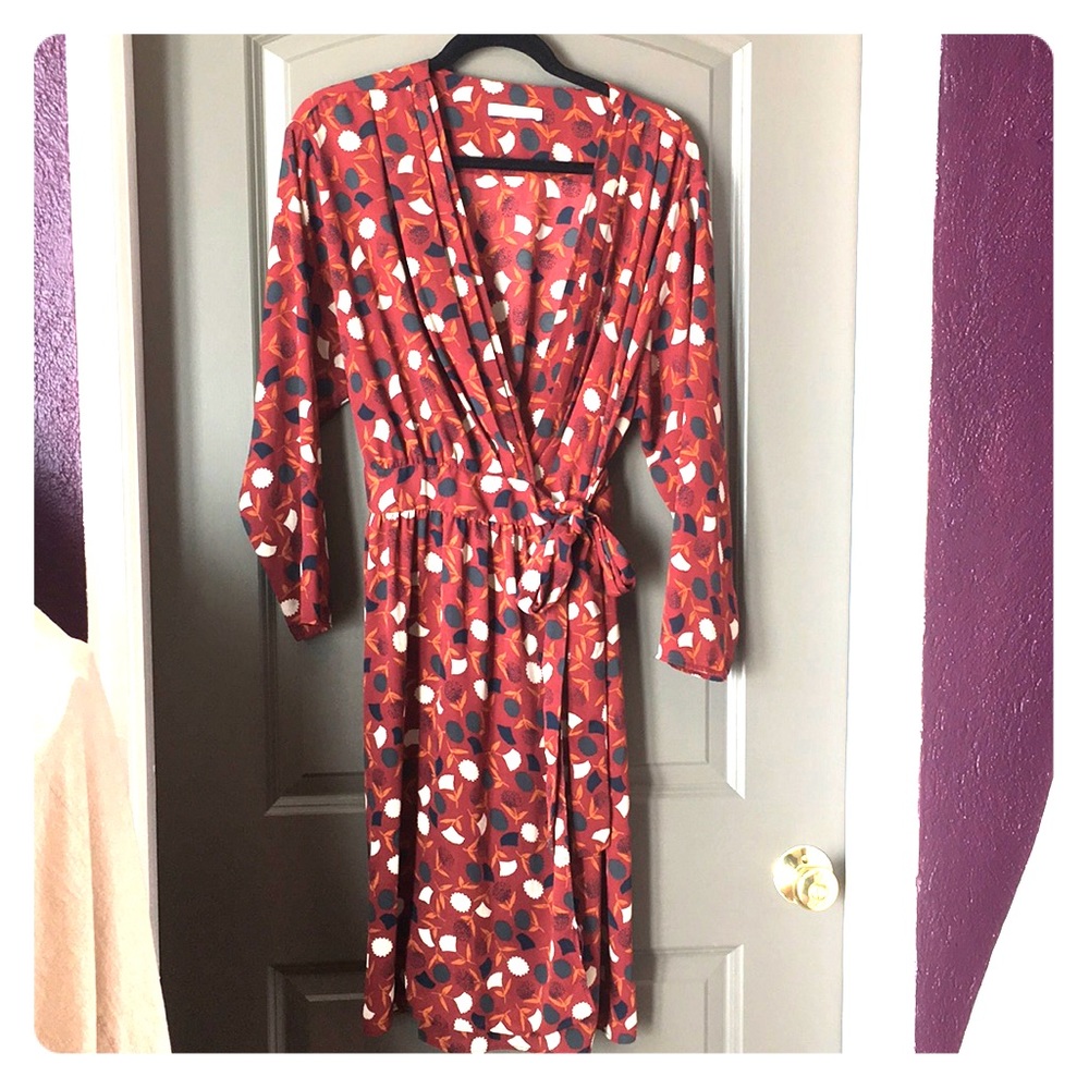 Mango floral wrap dress